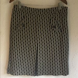 ANN TAYLOR LOFT Geometric Tweed Wool Blend Skirt 8
